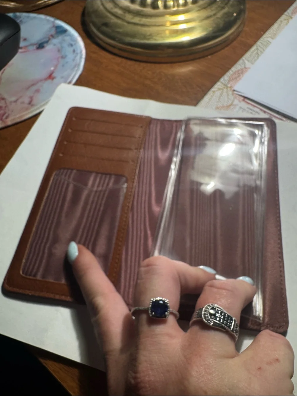 Brown Leather Long Card & Key Holder Wallet for Men